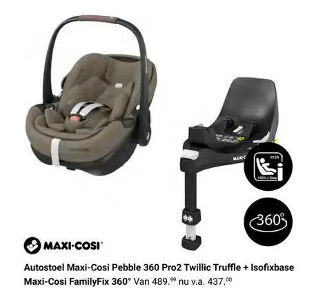 Aanbieding: Pebble 360 Pro2 Twillic Truffle + Isofixbase