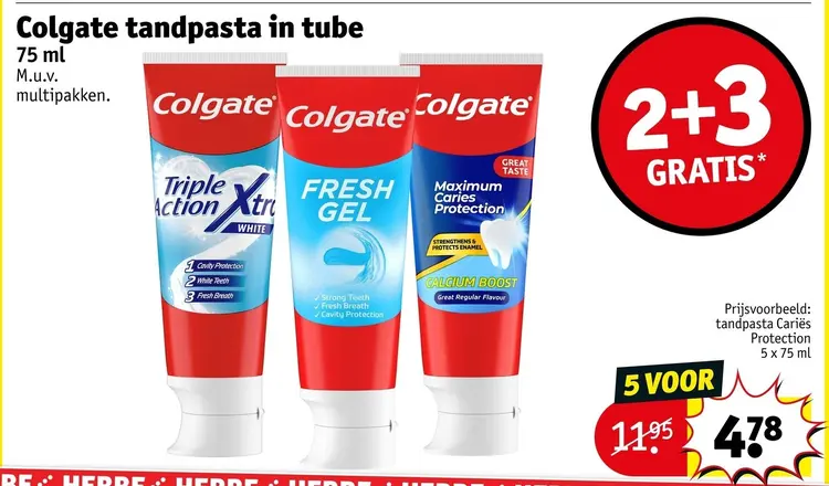 Aanbieding: tandpasta in tube