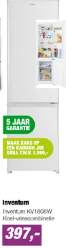 Aanbieding: Inventum KV1808W Koel-vriescombinatie