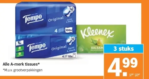 Aanbieding: A-Merk tissues