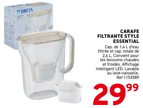 Offre: Carafe filtrante style essential