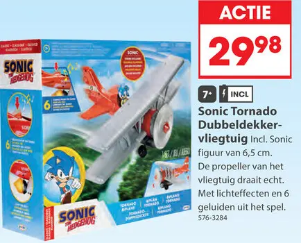 Aanbieding: Sonic Tornado biplane inclusief 6,5 cm figuur