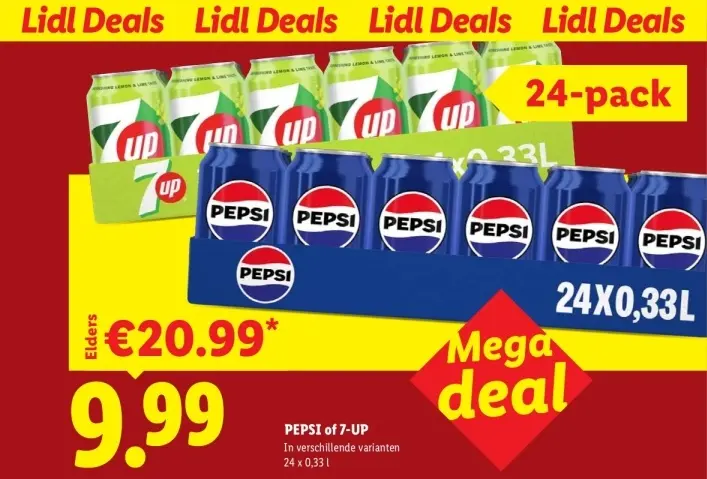 Aanbieding: PEPSI of 7-UP