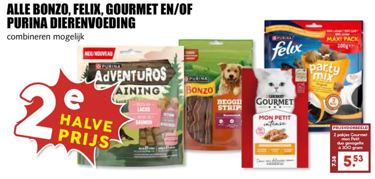 Aanbieding: Alle Bonzo, Felix, Gourmet en/of Purina dierenvoeding