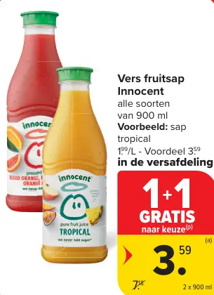 Promotie: Vers fruitsap