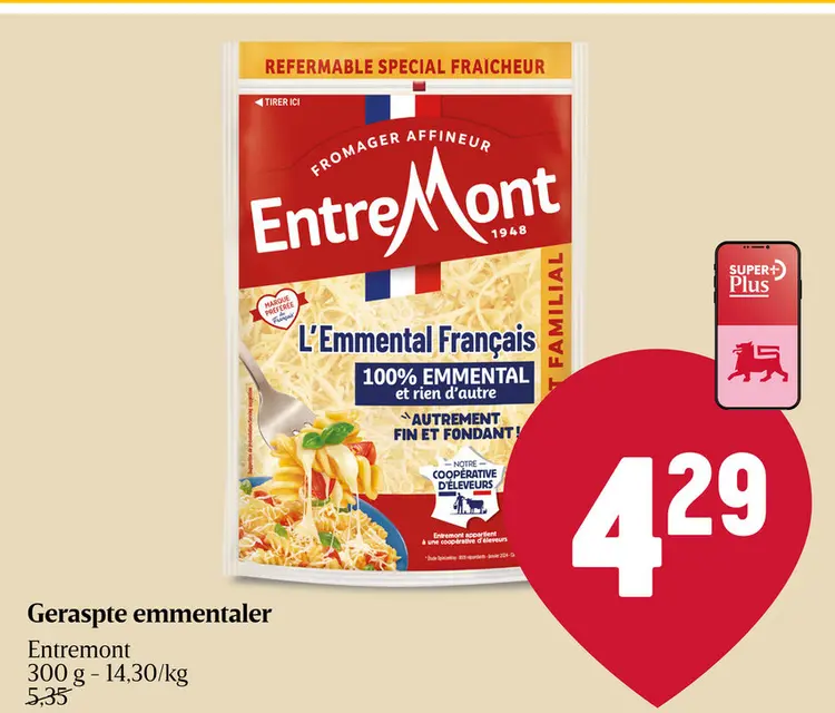 Promotie: Geraspte emmentaler