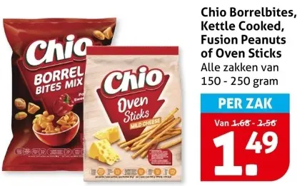 Aanbieding: Borrelbites, Kettle Cooked, Fusion Peanuts of