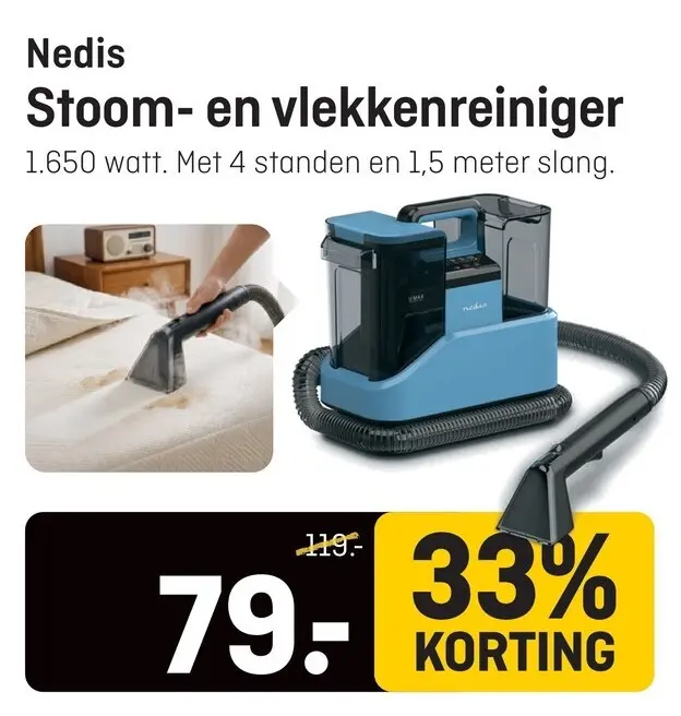 Aanbieding: Nedis Stoom- en vlekkenreiniger