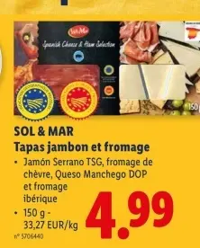 Offre: Tapas jambon et fromage