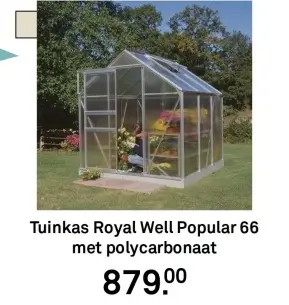 Aanbieding: Tuinkas Royal Well Popular 66 met polycarbonaat