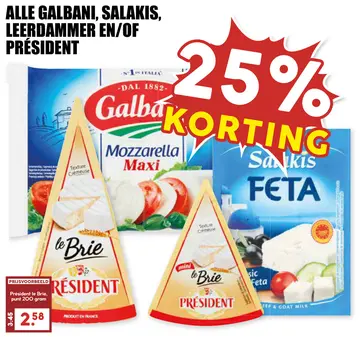 Aanbieding: Alle Galbani, Salakis, Leerdammer en/of Président