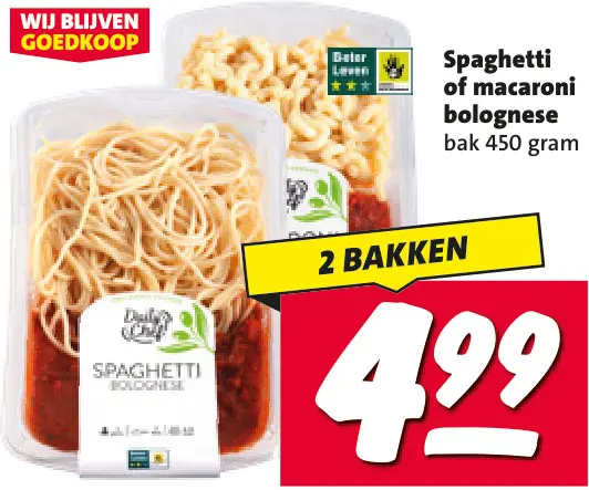 Aanbieding: Spaghetti of macaroni bolognese