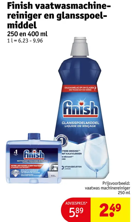 Promotie: Finish vaatwasmachine-reiniger en glansspoelmiddel