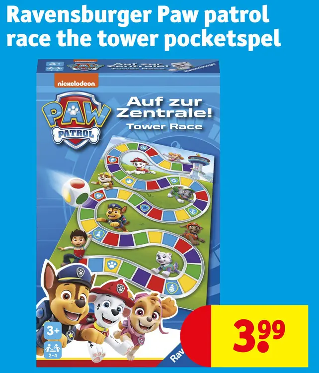 Aanbieding: Paw patrol race the tower pocketspel
