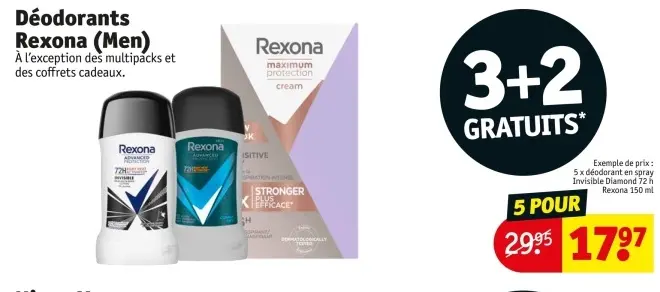Offre: Déodorants Rexona (Men)