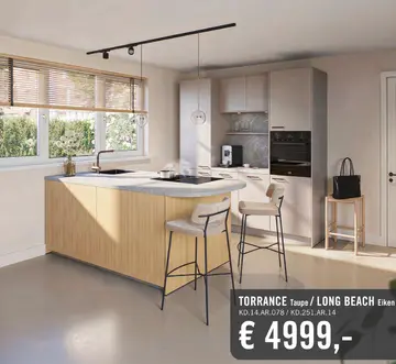 Aanbieding: TORRANCE Taupe / LONG BEACH Eiken