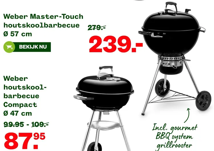 Aanbieding: Master-Touch houtskoolbarbecue 57 cm