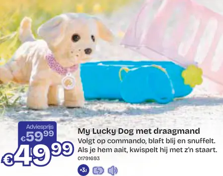 Aanbieding: My Lucky Dog met draagmand