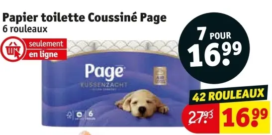 Offre: Papier toilette Coussiné