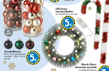 Aanbieding: LED-krans met kerstballen