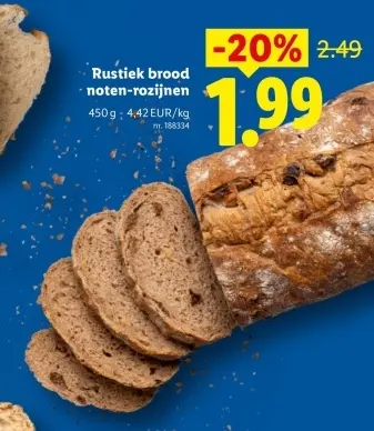 Promotie: Rustiek brood noten-rozijnen
