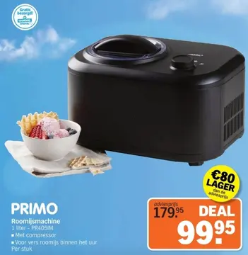 Aanbieding: PRIMO Roomijsmachine