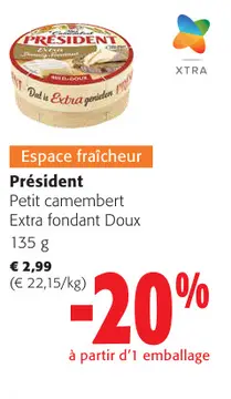 Offre: Président Petit camembert Extra fondant Doux
