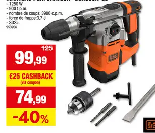 Offre: Black+Decker BCD001C1-QW perceuse-visseuse sans fil 18V Li-Ion + chargeur
