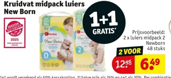 Aanbieding: Kruidvat midpack luiers New Born