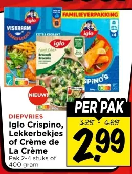 Aanbieding: Iglo Crispino, Lekkerbekjes of Crème de La Creme