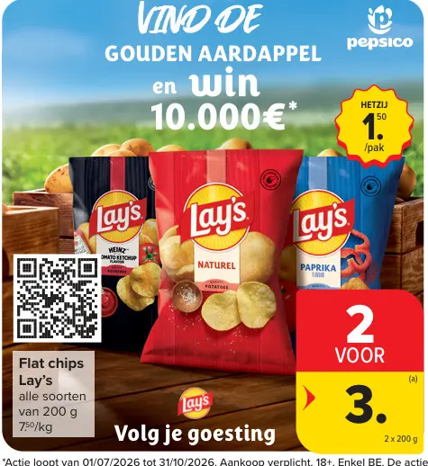 Promotie: Flat chips Lay's