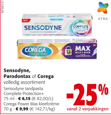 Promotie: Sensodyne, Parodontax of Corega volledig assortiment