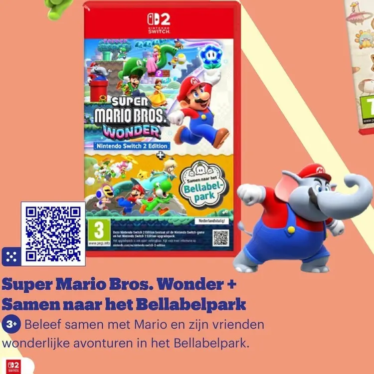 Aanbieding: Super Mario Bros. Wonder + Samen naar het Bellabelpark