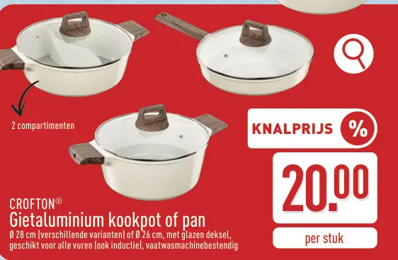 Promotie: Gietaluminium kookpot of pan