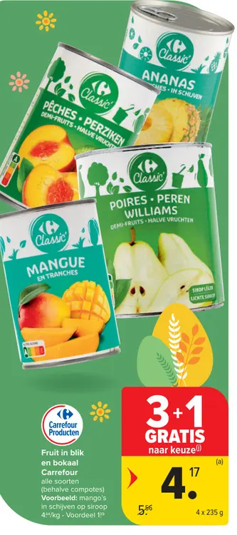 Promotie: Fruit in blik en bokaal