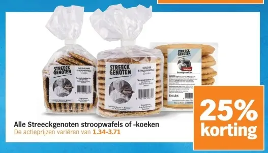 Aanbieding: Alle Streeckgenoten stroopwafels of -koeken