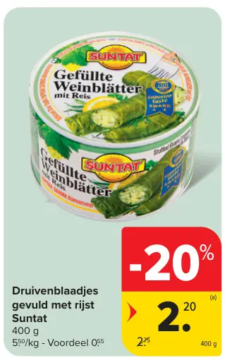 Promotie: Druivenblaadjes gevuld met rijst