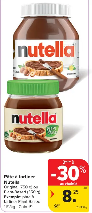 Offre: Pâte à tartiner Nutella