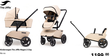 Aanbieding: Kinderwagen The Jiffle Wagon 2 Clay