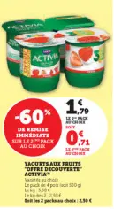 Offre: Yaourts aux fruits "offre decouverte"