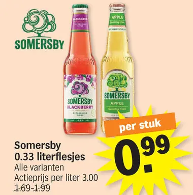 Promotie: Somersby 0.33 literflessen