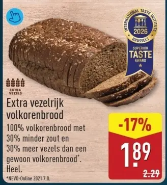Aanbieding: Extra vezelrijk volkorenbrood