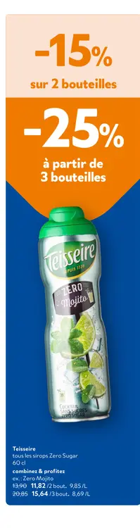 Offre: tous les sirops Zero Sugar