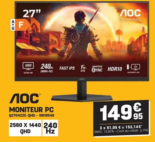 Offre: Moniteur pc q27g42ze-qhd