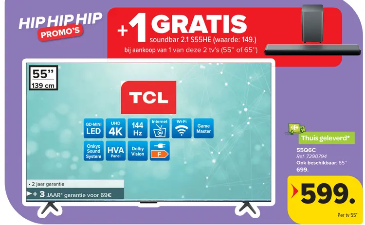 Aanbieding: Tcl 55q6c tv