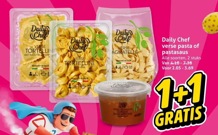 Aanbieding: Verse pasta of pastasaus