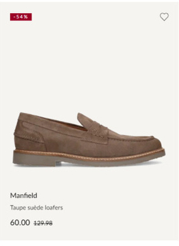 Aanbieding: Taupe suède loafers