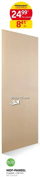Promotie: MDF-paneel