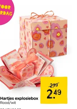 Aanbieding: DIY hartjes verrassings explosiebox - rood