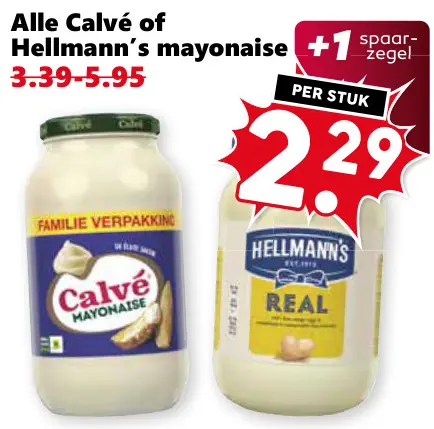 Aanbieding: Calvé or Hellmann's mayonnaise